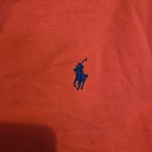Polo by Ralph Lauren Coral Polo with Navy Pony Embroidery - Picture 3 of 4